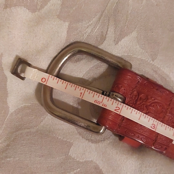 Gorgeous Tooled Leather Belt▪︎Antiqued Silver Buckle - Picture 14 of 14